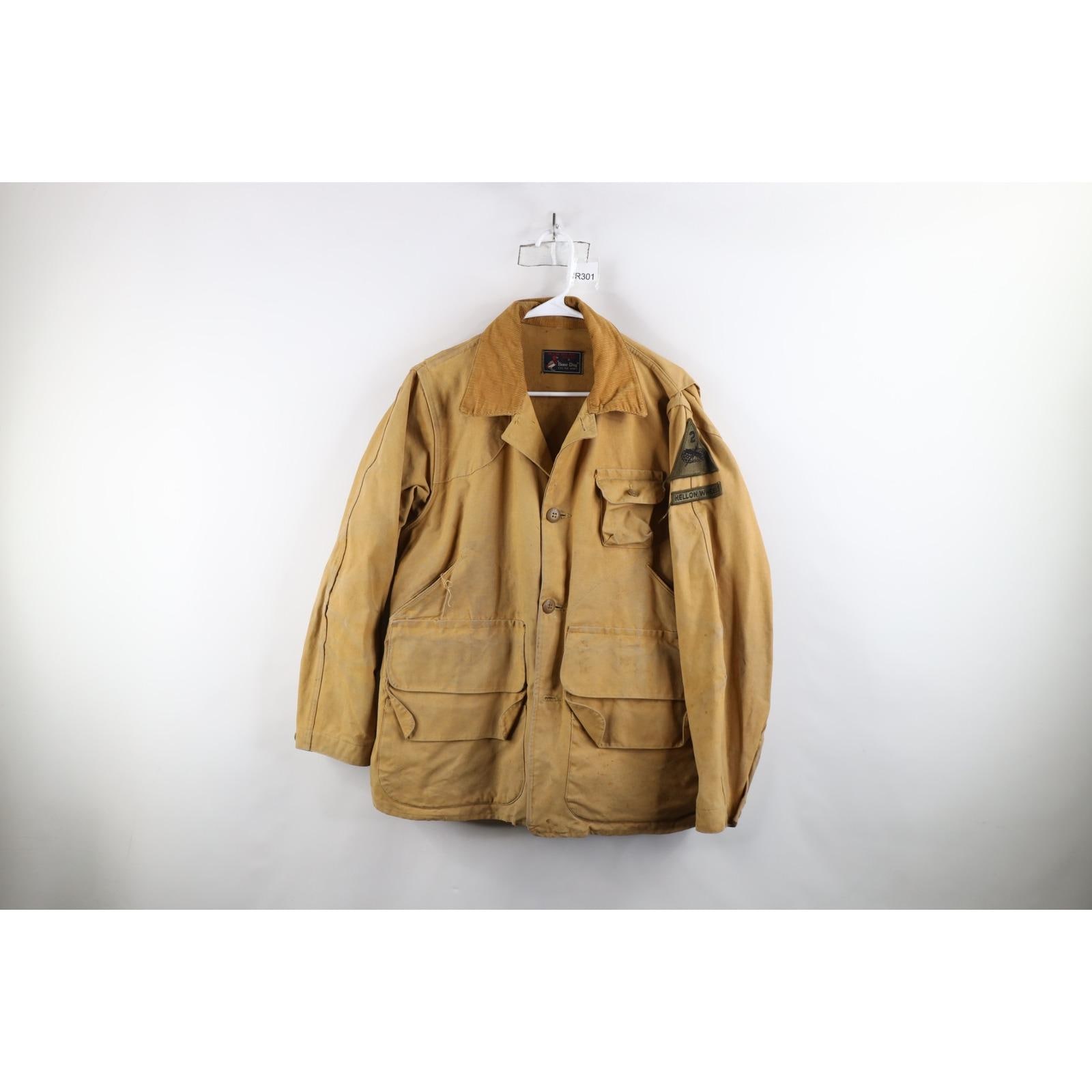 1940s Khaki Poplin Belted Back Hunting Jacket | Medium