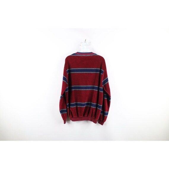 70s Streetwear Mens Large Striped Color Block Vel… - image 6