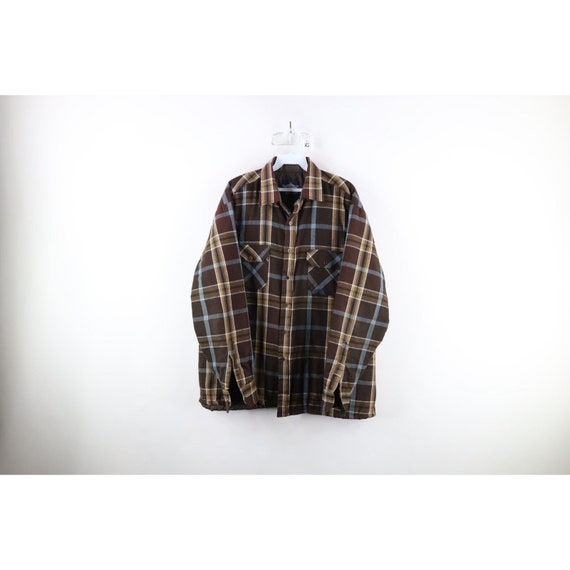 90s Streetwear Mens Large Distressed Flannel Butto