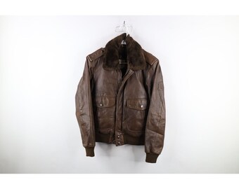 Vintage 70s Style Tan Leather Jacket for Women Size S M