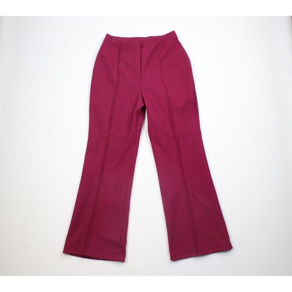 60s 70s Streetwear Womens 16 Ribbed Knit Wide Leg… - image 1