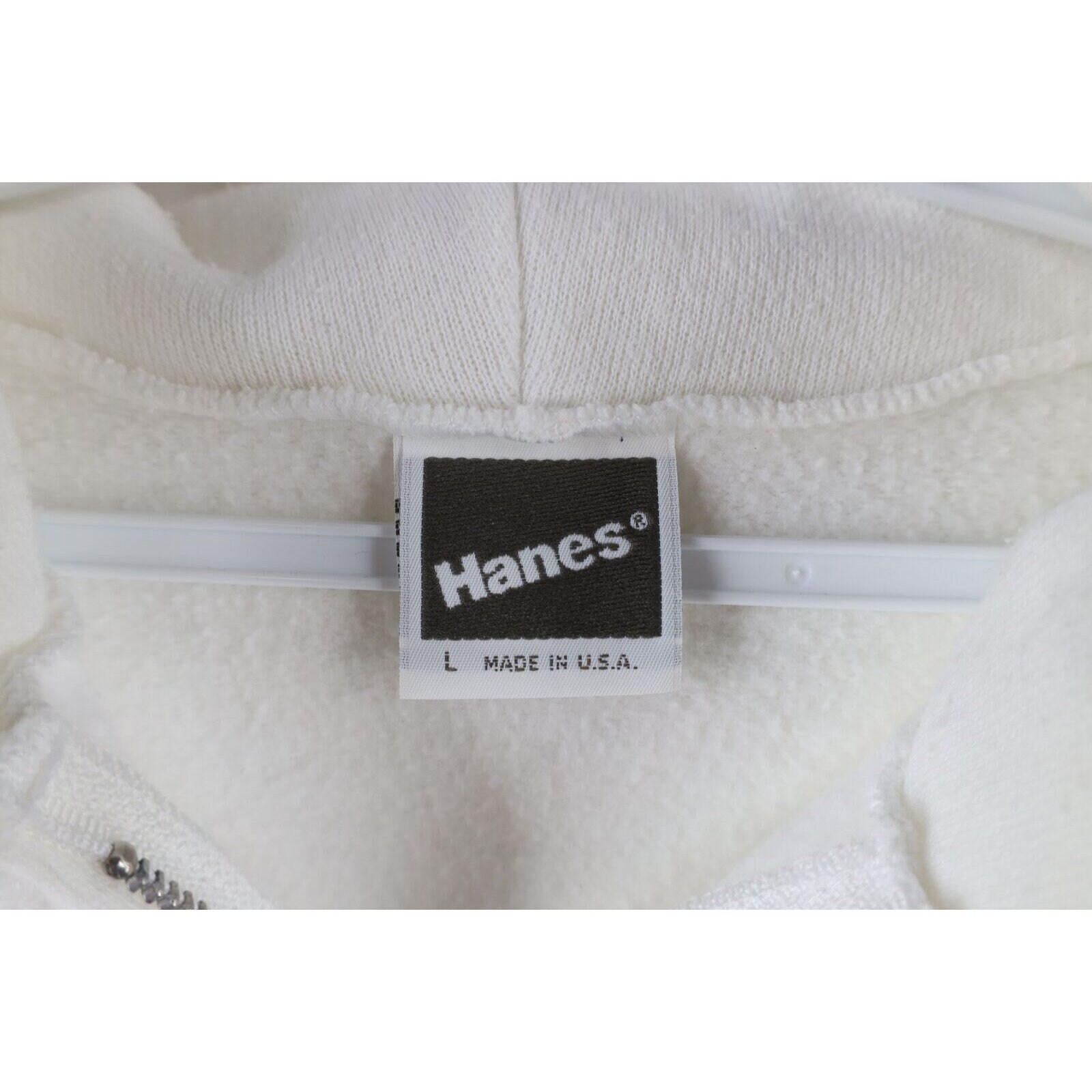 NOS Vintage 80s Hanes Mens Large Blank Full Zip Hoodie