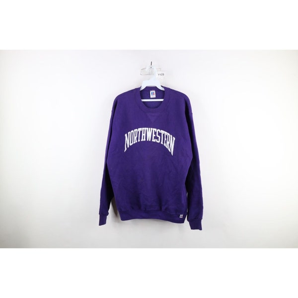 90s Russell Athletic Mens Large Distressed Northwestern University Sweatshirt USA, Vintage Northwestern University Sweatshirt, 90s Russell