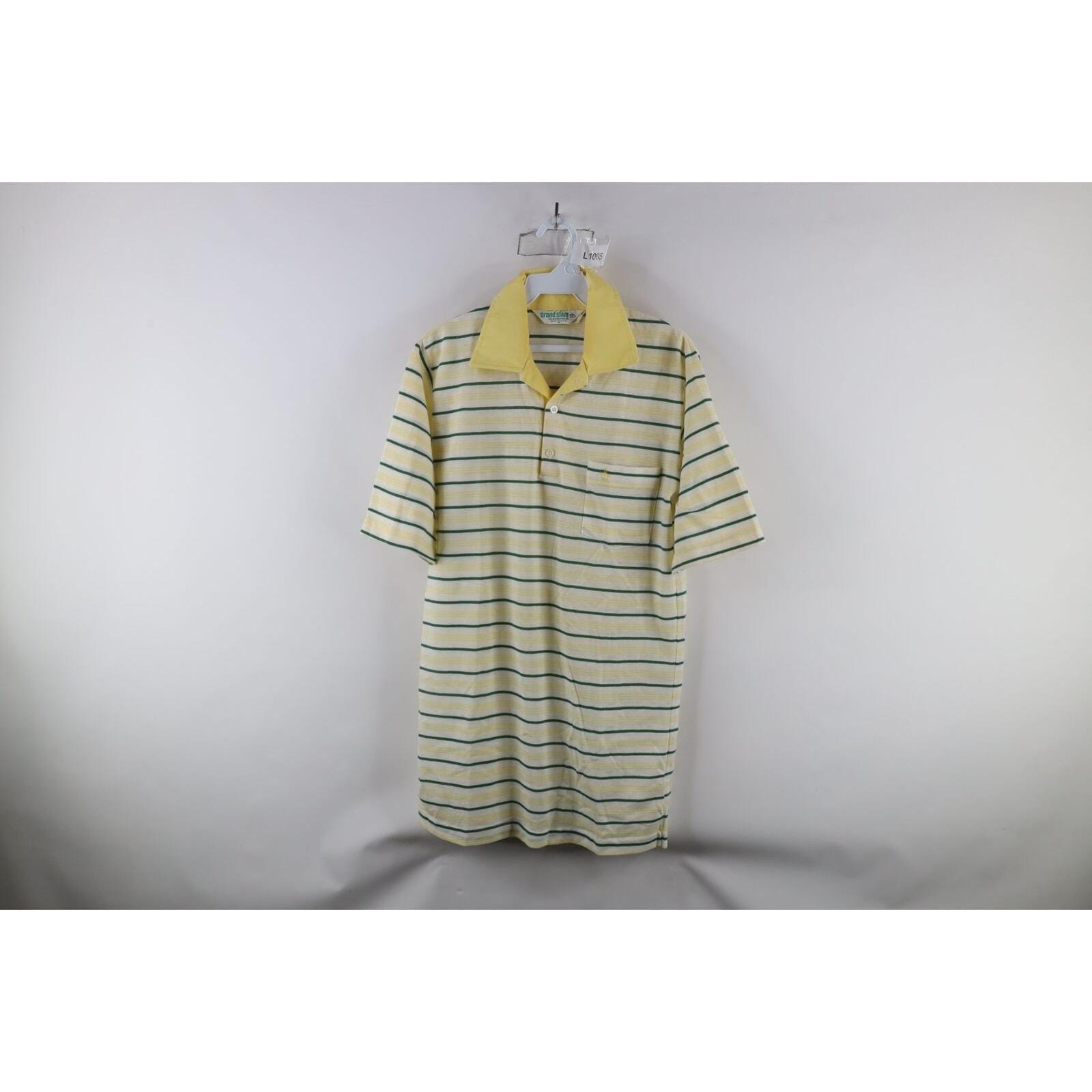 Retro Polo Shirt, Men's 70s Wing Collar Shirt, Brown Stripe