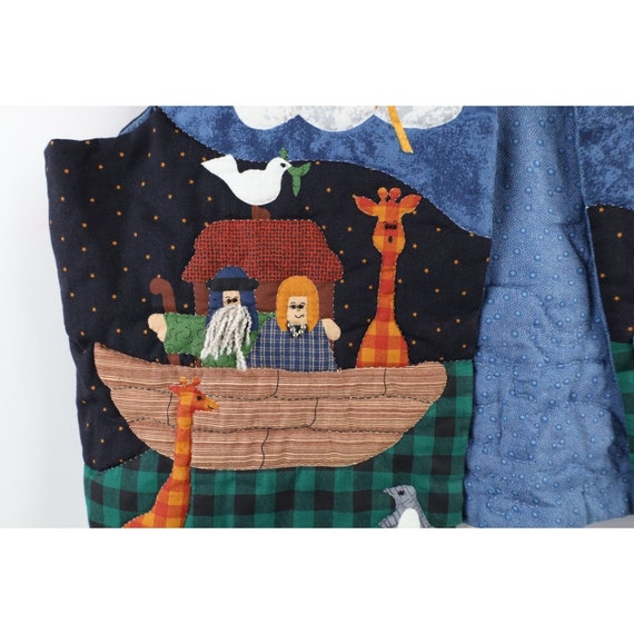 90s Womens XL Quilted Patch Noahs Ark Animal Bibl… - image 5