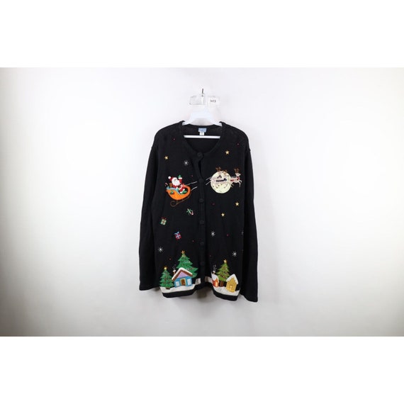 90s Streetwear Womens XL Christmas Santa Claus Kn… - image 1