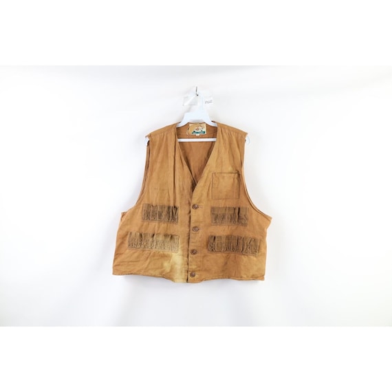 60s 70s Streetwear Mens XL Thrashed Canvas Huntin… - image 1