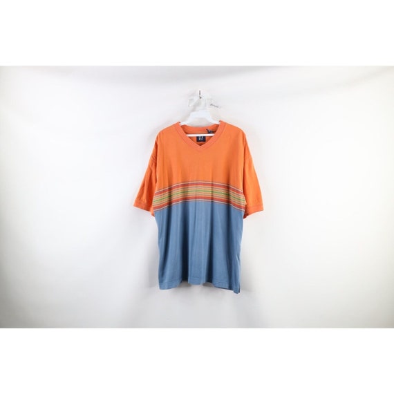 90s Gap Mens XL Faded Rainbow Striped Color Block… - image 1