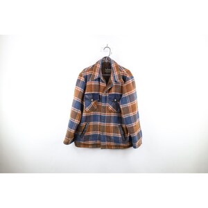 Vintage 40s 50s Polar E&W Wool Flannel Shirt Red Black Plaid 
