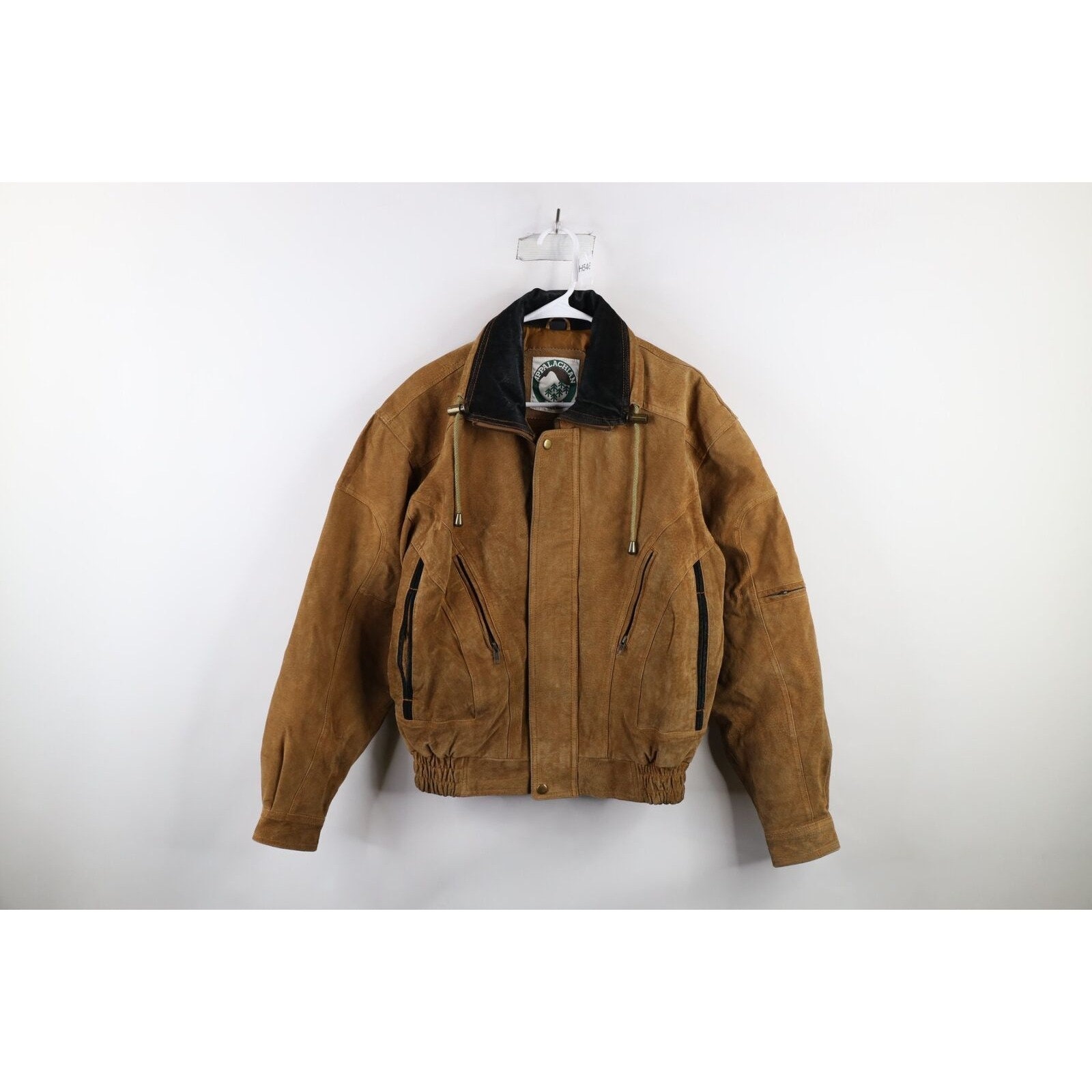Vintage 90s Suede Leather Bomber Jacket, Brown Oversized