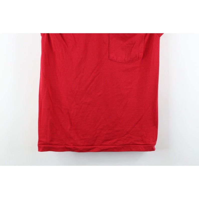 90s Streetwear Mens Medium Faded Blank Sleeveless Pocket T-shirt Red ...