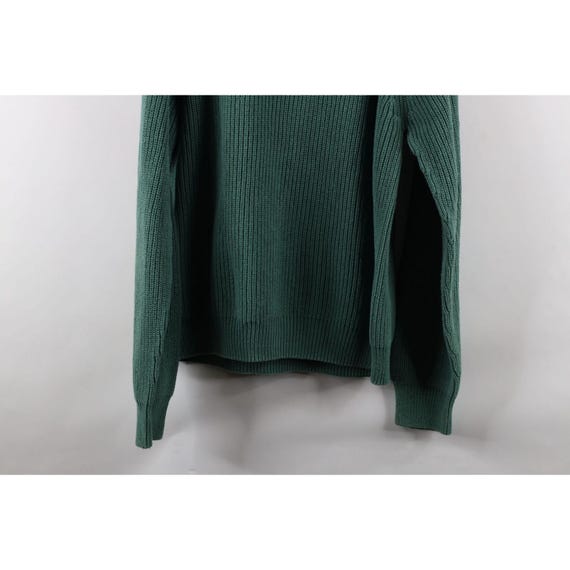 90s Lands End Mens Large Fade Blank Cotton Ribbed Knit Sweater 