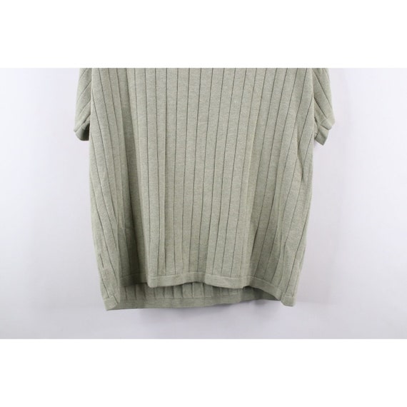 90s Streetwear Mens Large Ribbed Knit Short Sleev… - image 7