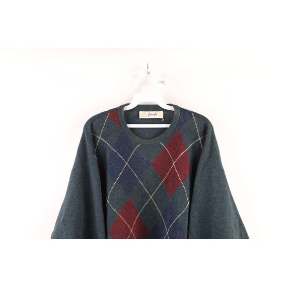 70s Streetwear Mens XL Argyle Diamond Shetland Wo… - image 2