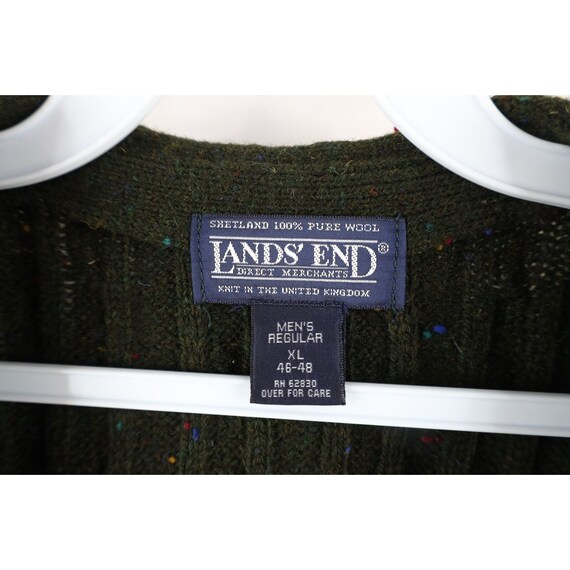 90s Lands End Mens XL Rainbow Shetland Wool Cable… - image 4