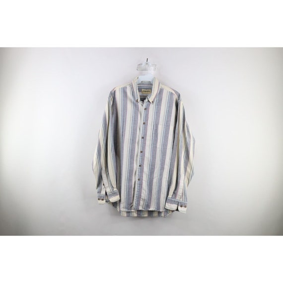 90s Streetwear Mens XL Distressed Rainbow Striped 