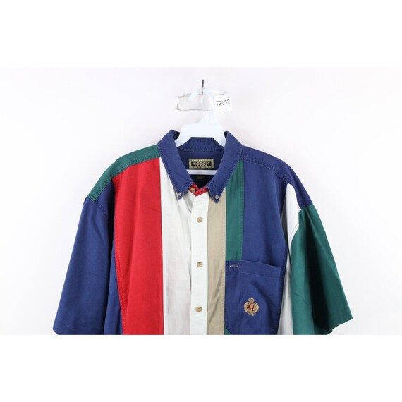90s Streetwear Mens Large Faded Rainbow Striped C… - image 2