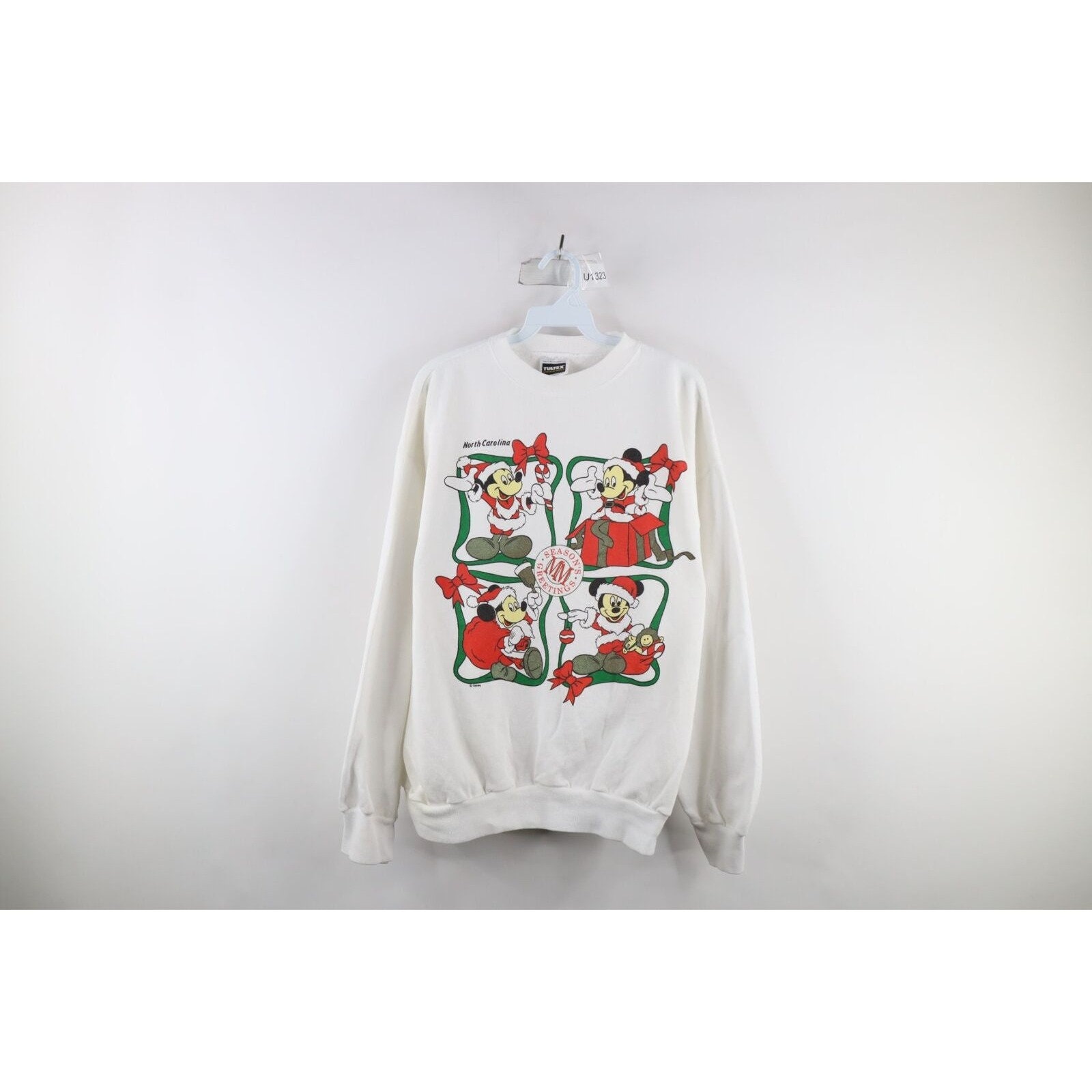 90s Disney Mujeres XL Carolina del Norte Navidad Mickey Mouse Sudadera EE.UU. Vintage Disney Navidad Sudadera 90s Mickey Mouse Sudadera Etsy Mexico