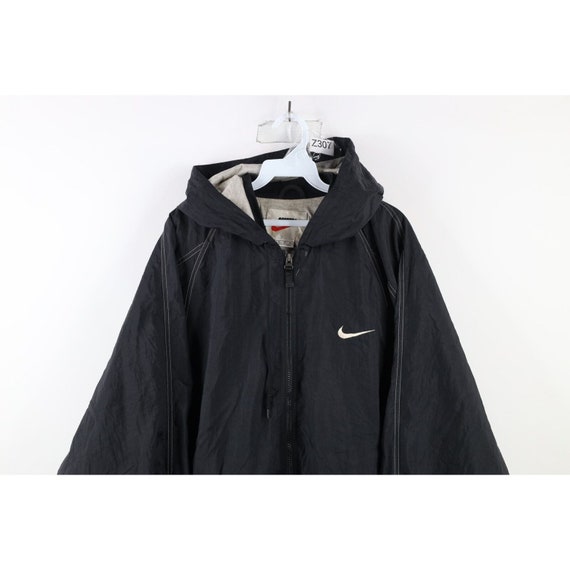 90s Nike Mens XL Distressed Mini Swoosh Lined Hoo… - image 2