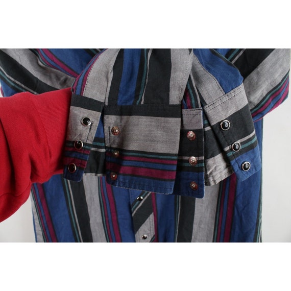 90s Streetwear Mens 15 32/33 Striped Color Block … - image 5