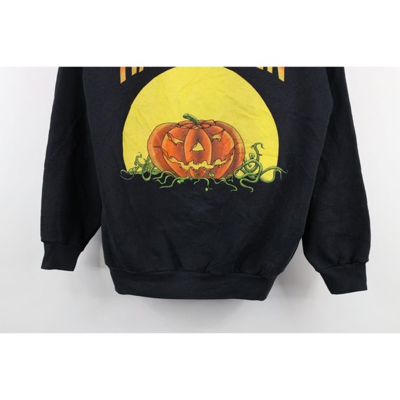 90s Womens Large Distressed Happy Halloween Pumpk… - image 3