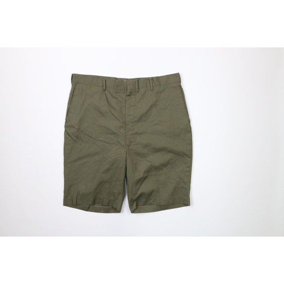 50s Streetwear Mens 36 Flat Front Cotton Twill Ch… - image 1