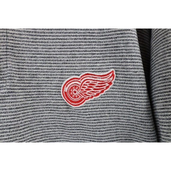 90s Mens XL Faded Striped Detroit Red Wings Hocke… - image 4