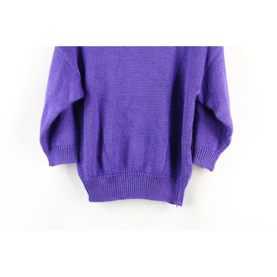 90s Streetwear Womens Large Cable Knit Collared P… - image 8