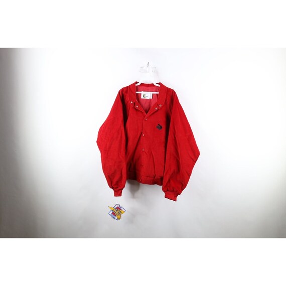 Deadstock Vintage 90s Streetwear Mens XL Rooster Corduroy Bomber 