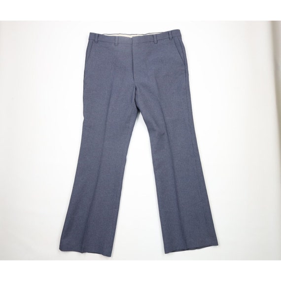 70s Levis Mens 40x34 Knit Wide Leg Bell Bottoms C… - image 1