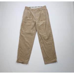 【vintage】POLO SPORT / WIDE CHINO TROUSER Vintage 90s Ralph Lauren Mens 36x32 Faded Silk Blend Wide