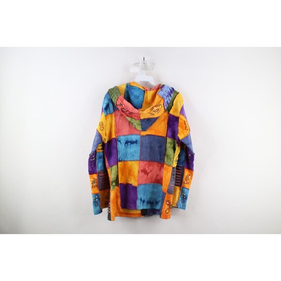 90s Streetwear Womens Medium Rainbow Checkered Su… - image 10