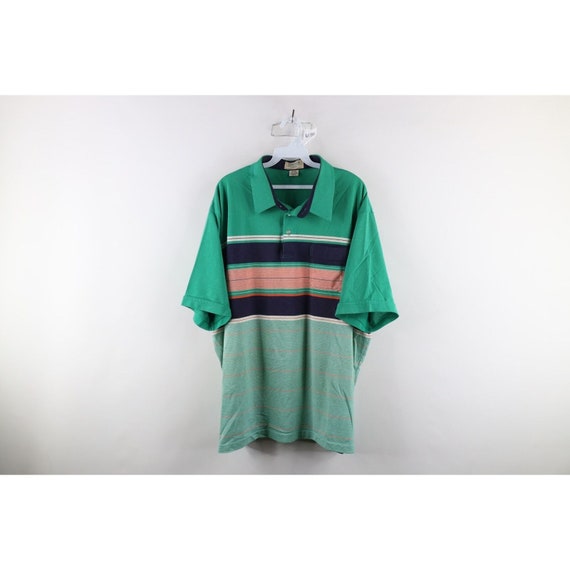 70s Streetwear Mens 3XB Knit Striped Color Block C