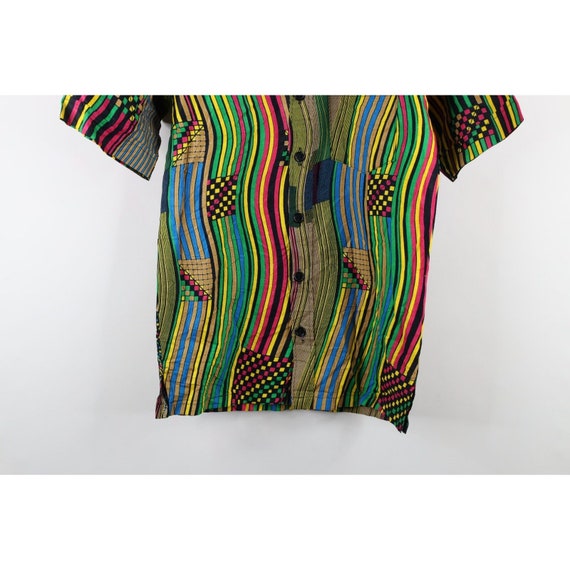 70s Streetwear Mens Small Faded Rainbow Striped C… - image 3