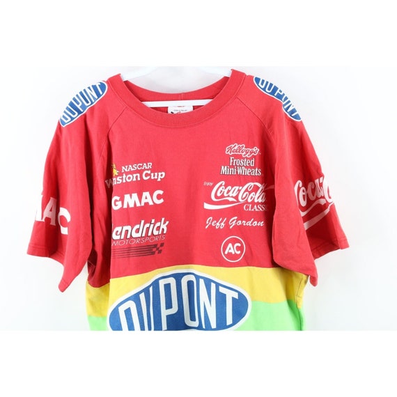 90s NASCAR Mens XL Faded Spell Out Rainbow Jeff G… - image 2