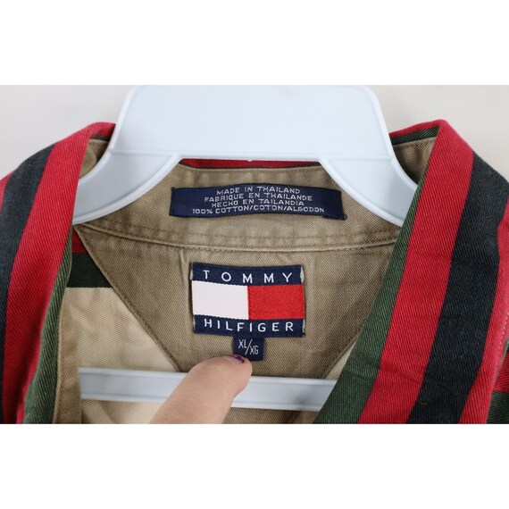 90s Tommy Hilfiger Mens XL Striped Color Block Co… - image 6