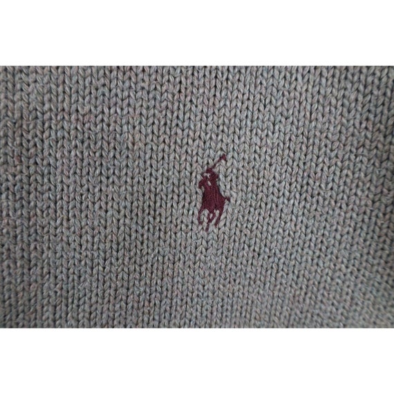 90s Ralph Lauren Mens Medium Faded Cotton Knit Cr… - image 4