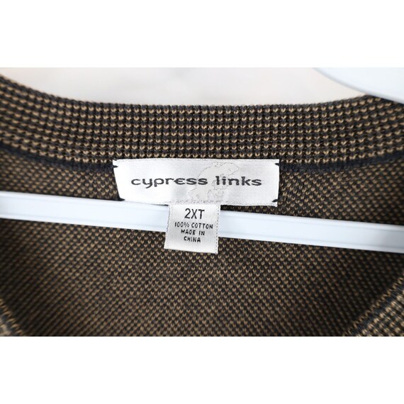 90s Streetwear Mens 2XLT Blank Striped Cotton Kni… - image 4