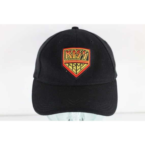90s Faded Spell Out KISS Army Band Stretch Fit Fi… - image 1