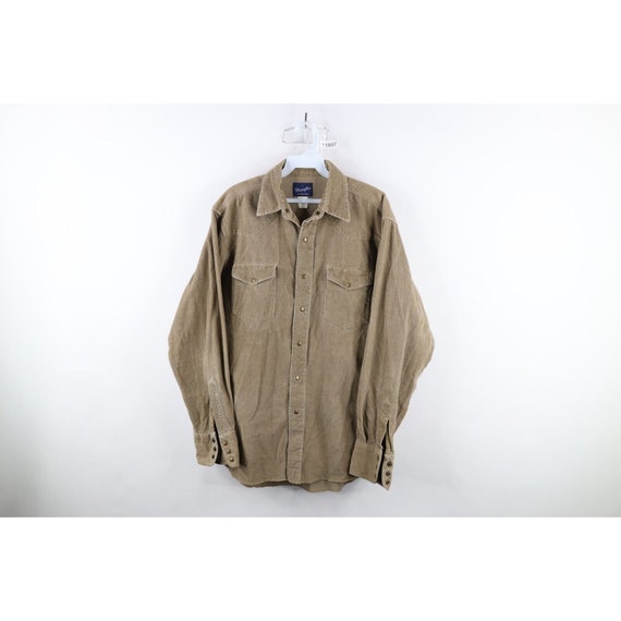 90s Wrangler Mens Large Faded Corduroy Western Rod