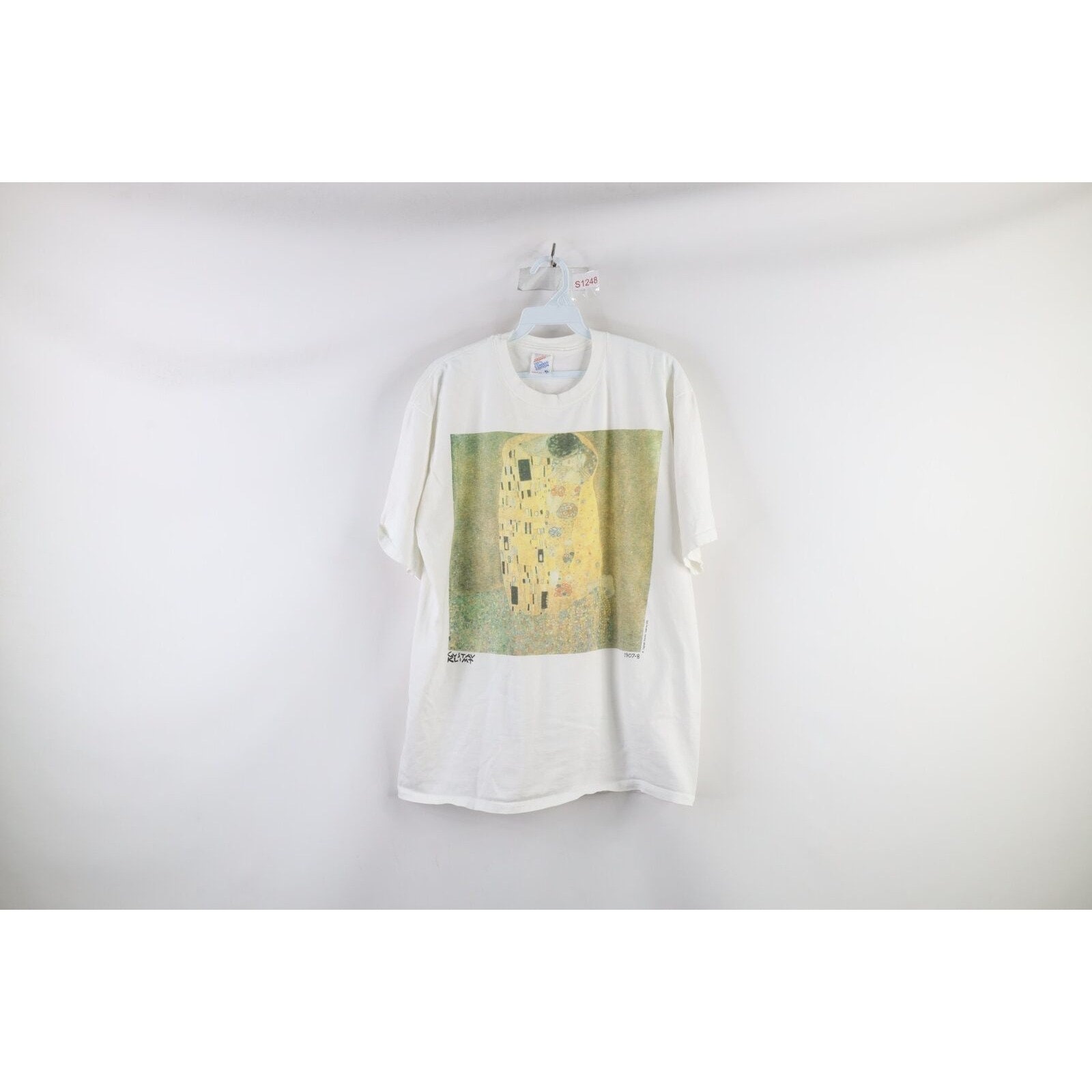90s Streetwear Mens XL Gustav Klimt the Kiss Art Short 90s Streetwear Mens XL Gustav Klimt the Kiss Art Short
