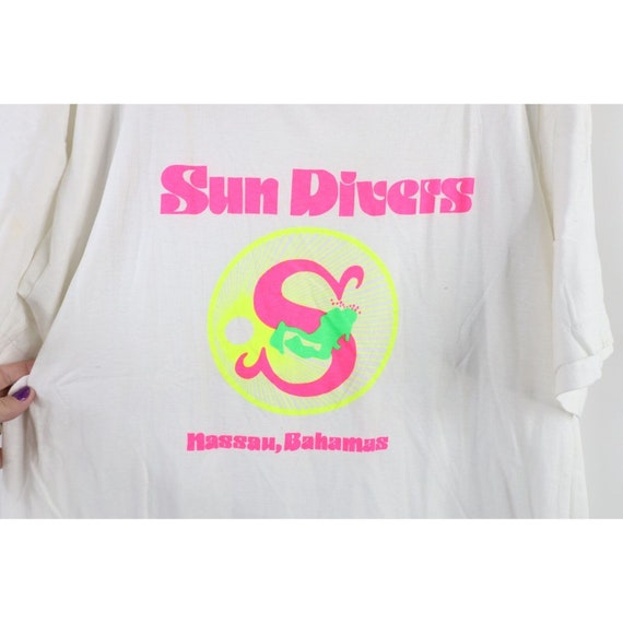 70s Streetwear Mens Large Spell Out Sun Divers Ba… - image 4