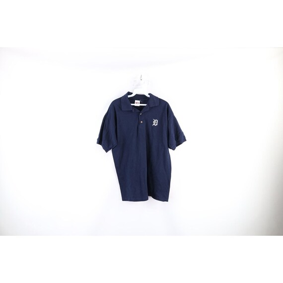 90s Mens Medium Faded Old English D Detroit Tigers Baseball Polo