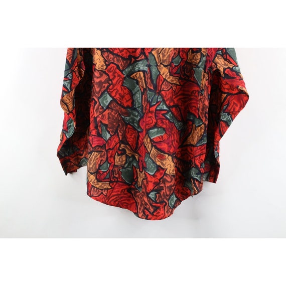 90s Streetwear Womens Medium Silk Abstract Flower… - image 8