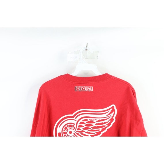 90s CCM Mens XL Faded Spell Out Detroit Red Wings… - image 8