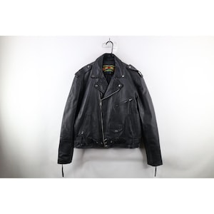 Blouson de moto en cuir ceinturé effet vieilli pour hommes Streetwear des années 90, noir, veste de moto en cuir vintage, veste en cuir des années 1990, veste vintage