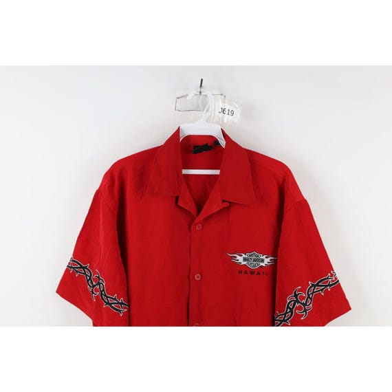 90s Harley Davidson Mens Medium Spell Out Fire Hawaii Tribal 90s Harley Davidson Mens Medium Spell Out Fire Hawaii Tribal