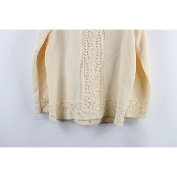 50s 60s Streetwear Womens S Ribbed Knit Button Ca… - image 8