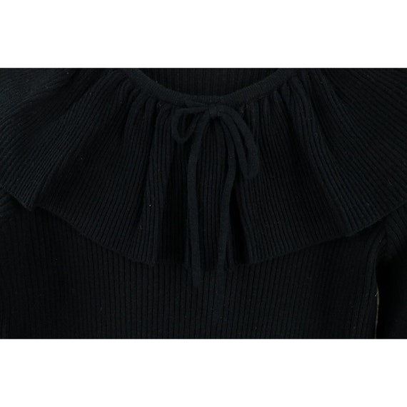 70s Streetwear Womens Large Ruffled Ribbed Knit L… - image 6
