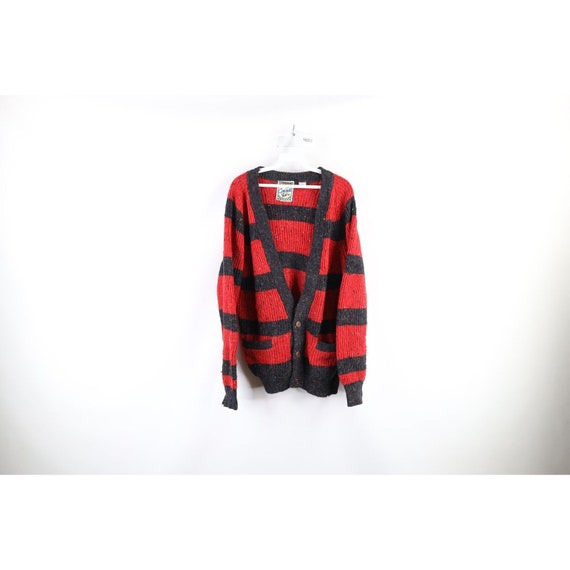 90s Streetwear Mens Medium Wool Blend Ribbed Knit… - image 1